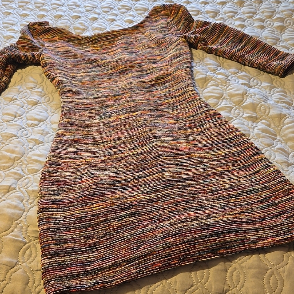 Multicolor Knit Mini Dress